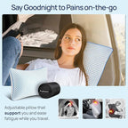 Cooling Shredded Memory Foam Travel & Camping Pillow Large, Adjustable College Dorm Pillow for Home-Like Comfort,Compressible Portable & Medium Firm Neck Support, Ideal Sleeping, Car, Airplane