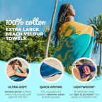 Nova Blue Octopus Beach Towel (34 X 63) – Orange & Teal Colorway with Tropical Design Travel Beach Towels Made from 100% Cotton – Vibrant Colorful Blanket Towel –Beach Towel for Adults