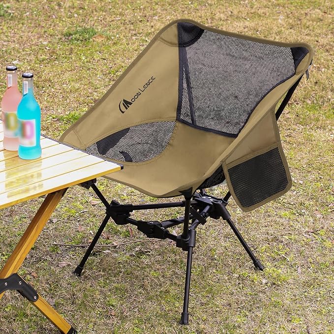 MOON LENCE Portable Camping Chair Lightweight Foldable Chair - The 4th Generation Portable Folding Chair - Compact, Ultralight Folding Chairs for Hiking Mountaineering Beach