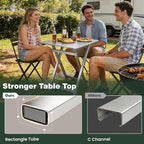 SUNNYFEEL Folding Camping Table - Lightweight Aluminum Portable Picnic Table, 18.5x18.5x24.5 Inch for Cooking, Beach, Hiking, Travel, Fishing, BBQ, Indoor Outdoor Small Foldable Camp Tables