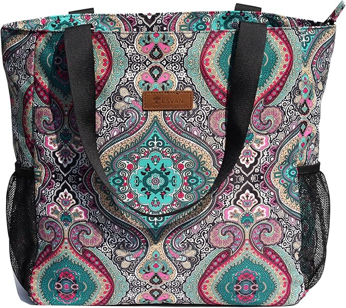 Original Floral Water Resistant Large Tote Bag Shoulder Bag for Gym Beach Travel Daily Bags Upgraded