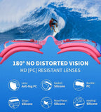7 in 1 Swim Goggles + Swim Cap for Men Women,No Leak Anti-Fog & UV, Wide Visio HD Mirror PC Lens