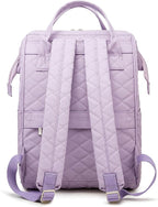 Kinmac Wide Open Style Laptop Backpack Travel Outdoor Backpack For Laptop Up to 15.6 Inch(Purple Embroidery)