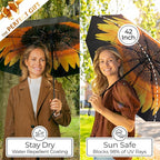 TUMELLA Strongest Windproof Travel Umbrella (Compact, Superior & Beautiful), Small, Wind-Tested, Light & Portable, Automatic Folding Rain Umbrella, Durable Premium Grip, Fits Car and Backpack