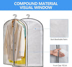 Mskitchen Hanging Clothes Storage with 4" Gusseted Garment Covers (Set of 6) - Clear Suit, Dress, Sweater, Shirt Protectors - 24"x 40"x 4" / 6 Pack