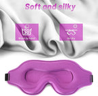 Sleep Eye Mask for Men Women, Sleeping Mask for Side Sleeper, Travel Blackout Night Blindfold Eye Shade Cover with Adjustable Strap (Purple)