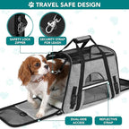 PetAmi Airline Approved Pet Carrier for Cats & Small Dogs, Soft Sided TSA Travel Carrier Bag Sherpa Bed, Breathable Mesh Ventilation, Collapsible Bowl, Fit Under Seat, Up to 18 lbs, Small Heather Gray