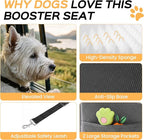 HiPetpy Dog Car Seat 6" Elevated Memory Foam Booster Seat for Small Medium Dogs Under 35 lbs with Pet Blanket, Washable Pet Car Seat with Safety Leash, Anti-Slip Base and Storage Pockets