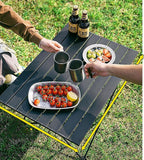 Folding Camping Table, 16 Inch x 13.8 Inch x 11.4 Inch Black Carbon Steel Foldable Table with Storage Bag for Home and Outdoors (S)