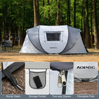 Pop Up Camping Tent, 2/4/6 Person Instant Tent Waterproof PU4500mm, Spacious Ventilated Camping Tent with Front Porch, Quick Setup Lightweight Portable for Outdoor Camping Hiking Beach