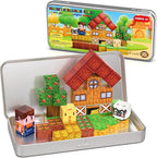 Farm Animal Magnetic Building Blocks Travel Toys, 35PCS Magnetic Cubes for Kids 3-8, Portable STEM Building Tiles with Metal Storage Box, Toddler Learning Toys for Ages 3-5，Fun Gifts, Classroom Prizes