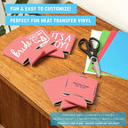 Blank Beer Can Coolers Sleeves (30-Pack) Soft Insulated Beer Can Coolies - HTV Friendly Plain Koolies in Bulk for Beer Cans & Bottles - Coolie Blanks for Vinyl Projects & Wedding Favors (Salmon)