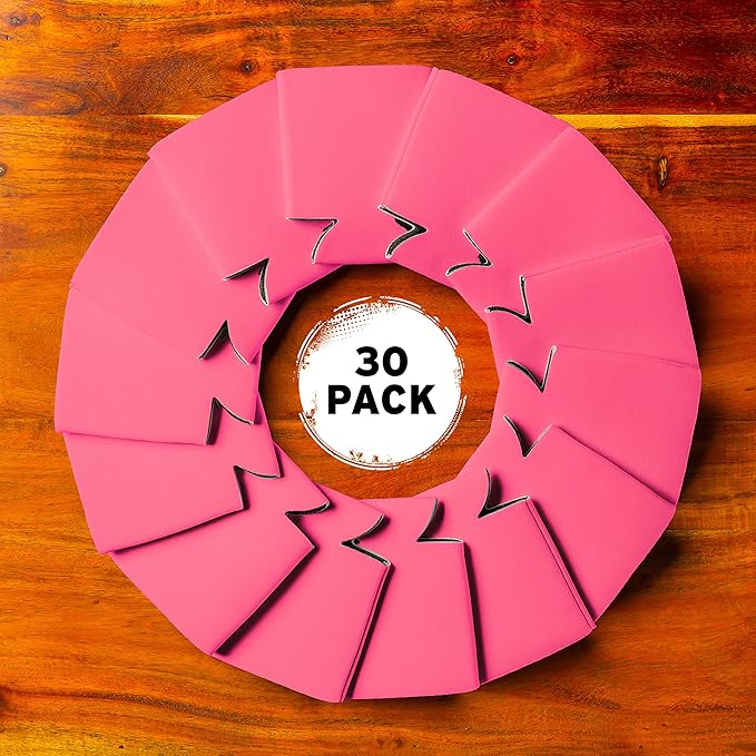 Blank Beer Can Coolers Sleeves (30-Pack) Soft Insulated Beer Can Coolies - HTV Friendly Plain Koolies in Bulk for Beer Cans & Bottles - Coolie Blanks for Vinyl Projects & Wedding Favors (Hot Pink)