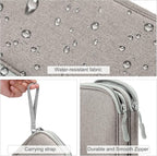 FYY Electronic Organizer, Travel Cable Organizer Bag Pouch Electronic Accessories Carry Case Portable Waterproof Double Layers Storage Bag for Cable, Charger, Phone, Earphone, Medium Size, Khaki
