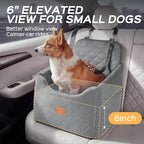 HiPetpy Dog Car Seat 6" Elevated Memory Foam Booster Seat for Small Medium Dogs Under 35 lbs with Pet Blanket, Washable Pet Car Seat with Safety Leash, Anti-Slip Base and Storage Pockets