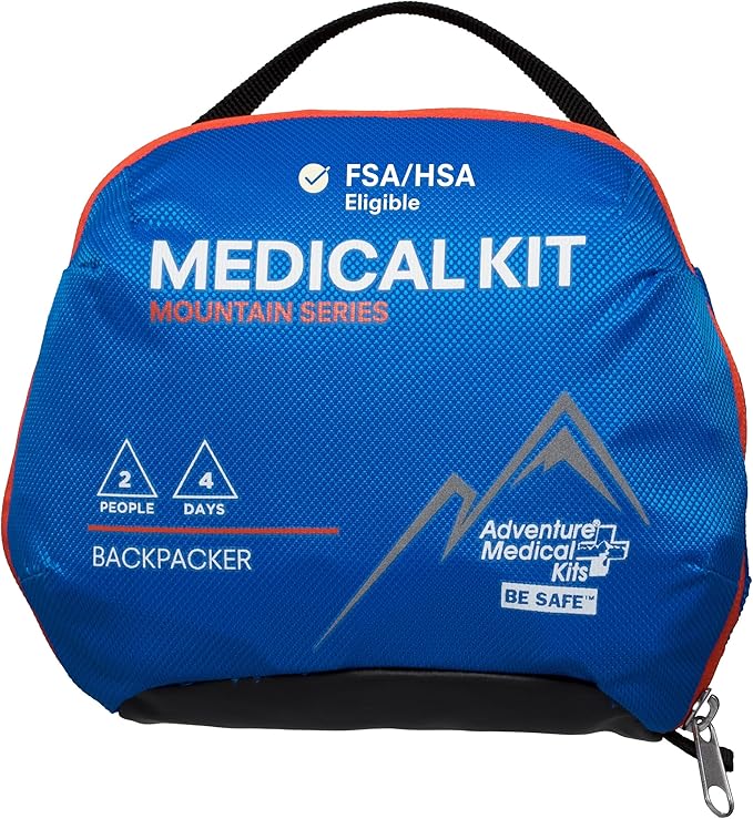 Adventure Medical Kits Mountain Series, Backpacker Medical Kit - 96 Pieces, blue/orange, one size (0100-1003)