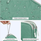 FYY Electronic Organizer, Travel Cable Organizer Bag Pouch Electronic Accessories Carry Case Portable Waterproof Double Layers All-in-One Storage Bag for Cable, Cord, Charger, Phone, Pattern Green (M)