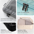 Aerotrunk Compression Packing Cubes for Travel - Luggage Organizer Bags - Double Zipper Packing Cubes for Suitcases (12-Pack, Purple)
