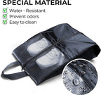Shoe Bags For Travel, Used As For Storage or Shoe Travel Bag, Space Saving When Travelling With This Travel Shoe Bags For Packing, Featuring Waterproof Nylon Sneaker Bag. (Black, 2 Pack, Large)