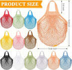 Shappy 12 Pack Reusable Mesh Grocery Bags Large Crochet Market Bag Cotton Kitchen Tote for Fruit Vegetable Storage