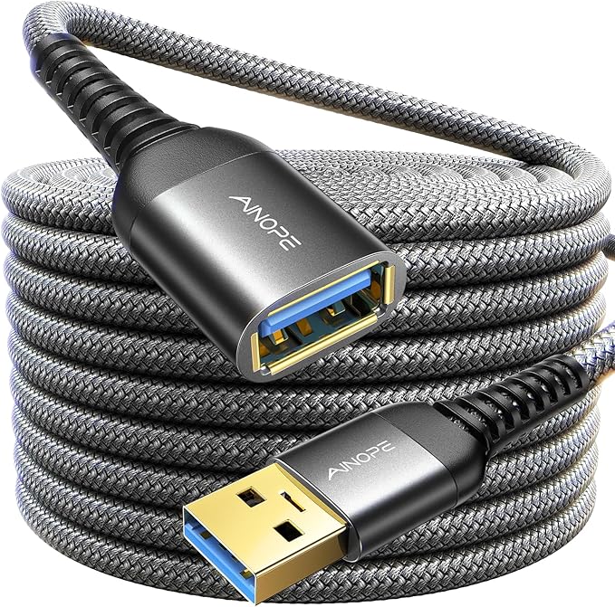 AINOPE USB Extension Cable,USB Extender,USB 3.0 Extension Cable, Male to Female Cord High Data Transfer Compatible with Webcam,USB Keyboard,Flash Drive,Hard Drive,Printer,10FT,Black