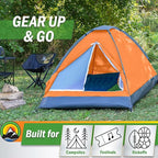 2 Person Outdoors Camping Tent with Rain Fly and Carrying Bag - Lightweight Outdoor Pop Up Tents for Camping Essentials, Music Festivals, Backpacking, Hiking, or Beach Shelter by Wakeman Outdoors