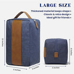 Vorspack Toiletry Bag for Men - Water Resistant Travel Bag for Toiletries, Lightweight Hygiene Bag for Bathroom, Travel Essentials, Gifts - Blue (Pack of 2)
