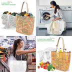 KALIDI Beach Nylon Mesh Tote Bag, Casual Tote Bag Hobo Women Foldable MAX 23L Shoulder Bag For Beach Picnic Vacation