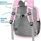 STEAMEDBUN Corduroy Toddler Backpack for Girls 2-4, Kids Preschool Backpack for Kindergarten - Rainbow