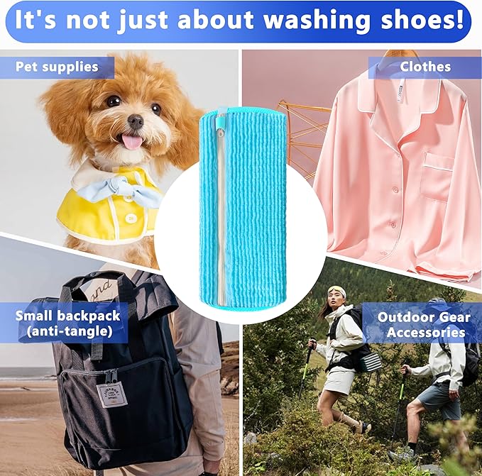 2Pcs Reusable Shoe Washing Machine Bag for Washer and Dryer:Free Up Hands, Prevent Deformation,shoe bag with Zipper Protection Design, Use for all Shoes,Sports Shoes