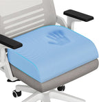 TranquilRelax XLarge Seat Cushion, Memory Foam Cushion for Long Sitting Hours on Office Chair, Home & Car, Non-Slip Chair Pad for Relieving Back & Sciatica & Hip & Coccyx Pain (Light Blue)