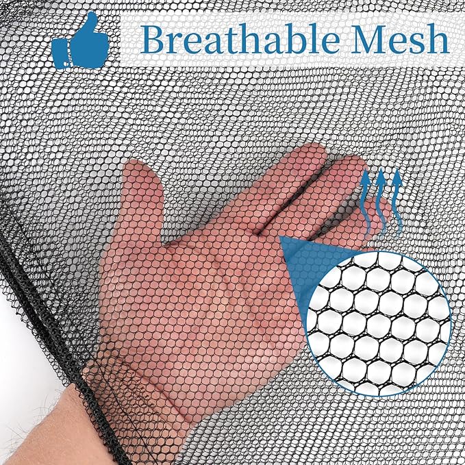 6PCS Black Mesh Bag Drawstring, 23 x 35 Inch Net Bag with Lock, Multipurpose Storage Bags for Gym, Laundry, Balls, Beach and Toys