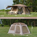 Vidalido 4-6 Person Camping Tent with 3 Door 2 Room Large Family Cabin Tents, Double Layer Waterproof Portable Glamping Tent, Big Tents for Outdoor Camping Hiking and Backpacking