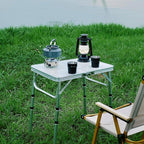 Yriuat Folding Camping Table 2ft Portable Pinic Table Adjustable Height Small Card Table Aluminum Foldable Lightweight with Carry Handle for Outdoor Indoor Hiking Camp BBQ Beach