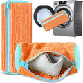 2Pcs Reusable Shoe Washing Machine Bag for Washer and Dryer:Free Up Hands, Prevent Deformation,shoe bag with Zipper Protection Design, Use for all Shoes,Sports Shoes(Yellow) (A-Orange)