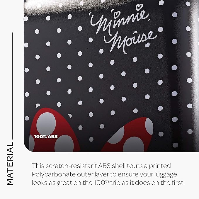 American Tourister Disney Hardside Luggage With Spinner Wheels, Minnie Mouse Red Bow, Carry-On 21-Inch