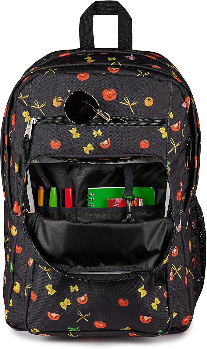 JanSport Laptop Backpack - Computer Bag with 2 Compartments, Ergonomic Shoulder Straps, 15” Laptop Sleeve, Haul Handle - Pasta Party