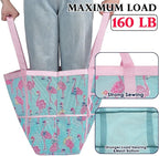 Fammart Mesh Beach Bag, Large Beach Tote with Zipper Pocket, Toys Pool Bag for Family Travel Vacation Cruise Essentials