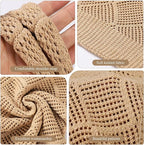 WantGor Crochet Bags, Beach Mesh Tote Bag Womens Shoulder Shopping Handbag Casual Travel Totes Bag Foldable Hobo Bags