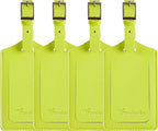 Travelambo Luggage Tags for Suitcases PU Leather Travel Tags Bag Tags Privacy Protection Travel Essentials
