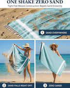 LANE LINEN Oversized Beach Towel - Beach Towels 4 Pack, Pre-Washed Pool Towel, Extra Large Beach Towel, Quick Dry & Sand Free, Lightweight Travel Towel, 39"x71" - Hunter Green