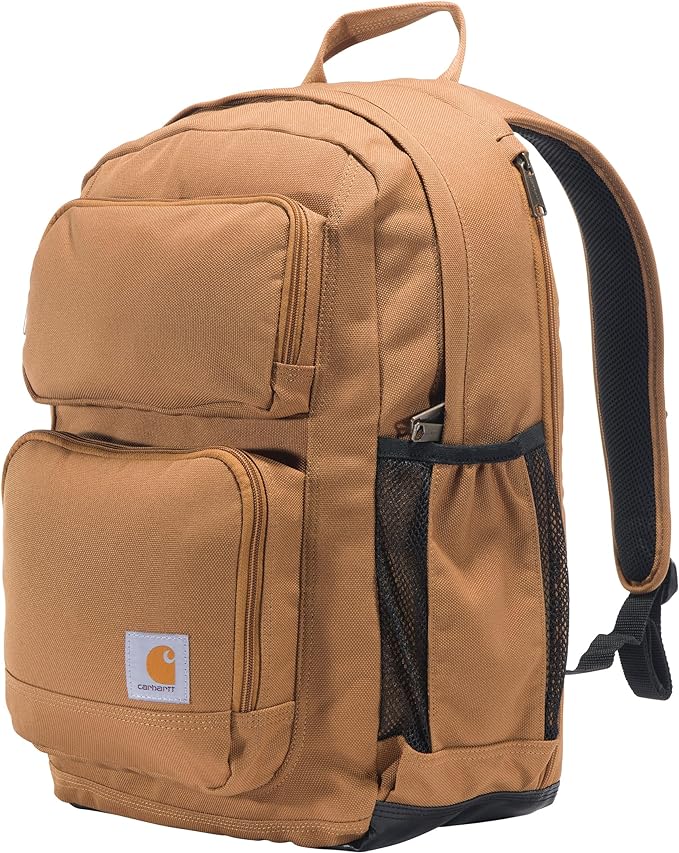 Carhartt 28L Dual-Compartment Backpack, Durable Pack with Laptop Sleeve and Duravax Abrasion Resistant Base, Carhartt Brown