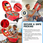 Sesame Street Elmo Ride-On Scooter Suitcase for Kids – Hardside Lightweight Carry-On Luggage with Foldable Scooter & LED Wheels