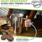 Oliver's Kitchen ® Premium French Press Cafetiere Coffee Maker - Thermal Insulated Double Wall - Stainless Steel 1 Liter