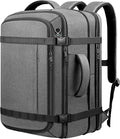 Spacious Carry On Backpack,Expandable Large 1-7DAYS Capacity Travel Backpack with Cable Access Port,Fits 18.4" Laptop,Anti Theft Water Resistant Work Backpack for Men Women,Extended Travel Work,Grey