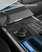 3-Port 70W Fast Car Charger for iPhone 14 13 12 11 Pro Max SE XR XS X 8 7 6 Plus, iPad, 2 Pack USB C Car Charger Adapter Cigarette Lighter with Coiled USB iPhone Carplay Cable &Lightning Charging Cord