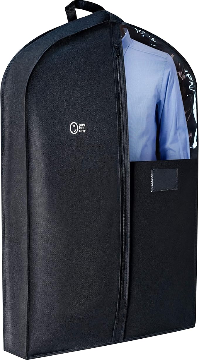 Luxury Storage Garment Bag for Men and Women Shirt, Blouse, Wool Sweater, Suit Jacket | 40 Inch + 5 Inch Gusset | Premium Hanging, Breathable, Foldable Clothes Protector and Travel Cover