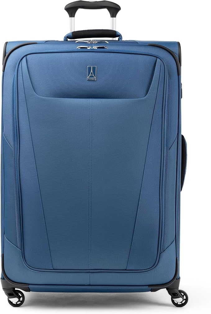 Travelpro Maxlite 5 Softside Expandable Luggage with 4 Spinner Wheels, Lightweight Suitcase, Men and Women, Ensign Blue, Checked-Large 29-Inch
