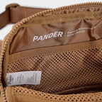 Pander Two Way Zipper Fanny Pack Nylon Everywhere Belt Bag for Women, Water Repellent Waist Packs, Crossbody Bags with Adjustable Strap (Caramel Brown).