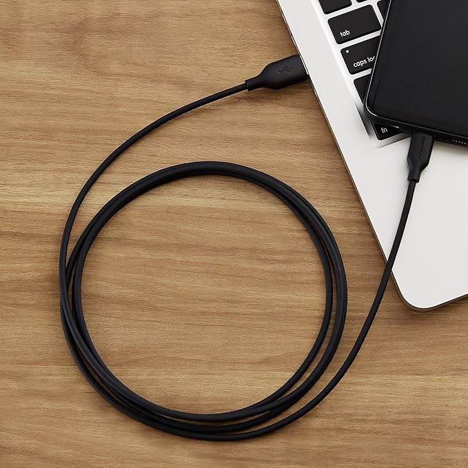 Amazon Basics USB-C to USB-A 2.0 Fast Charging Cable, 480Mbps Speed, USB-IF Certified, Fast Data Transfer, for Apple iPhone 16/15, iPad, Samsung Galaxy, Tablets, Laptops, 6 Foot, Black (Pack of 2)